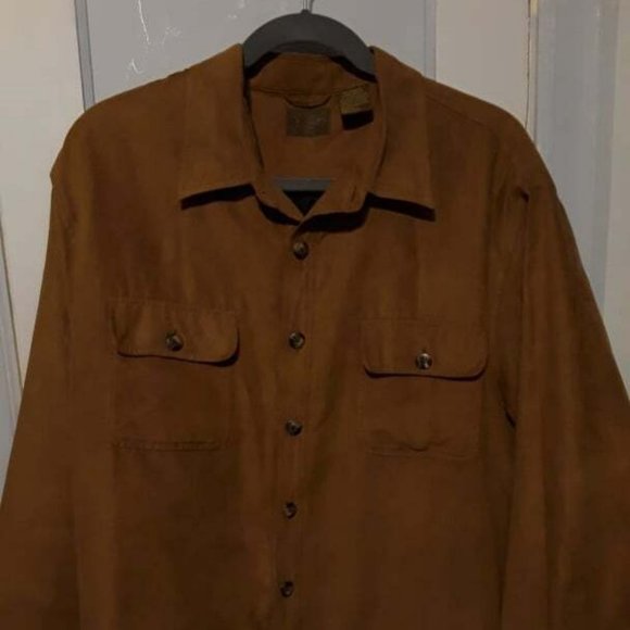 ST JOHNS BAY QUILTED SHIRT/JACKET - SIZE XXL - BROWN WITH BLACK QUILTED … - Picture 1 of 3